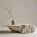 Sculptural Stone-Like Coffee Table for Organic Modern Interiors